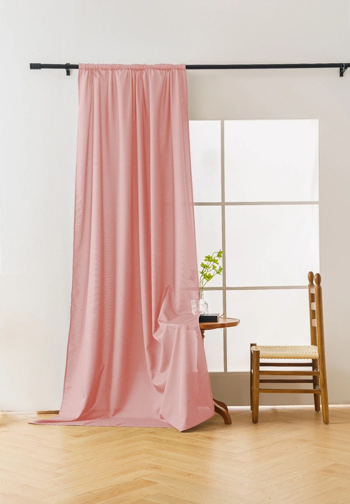 Záves OXFORD LIGHT 140x250 cm, ružový Zavesenie: Kovové krúžky