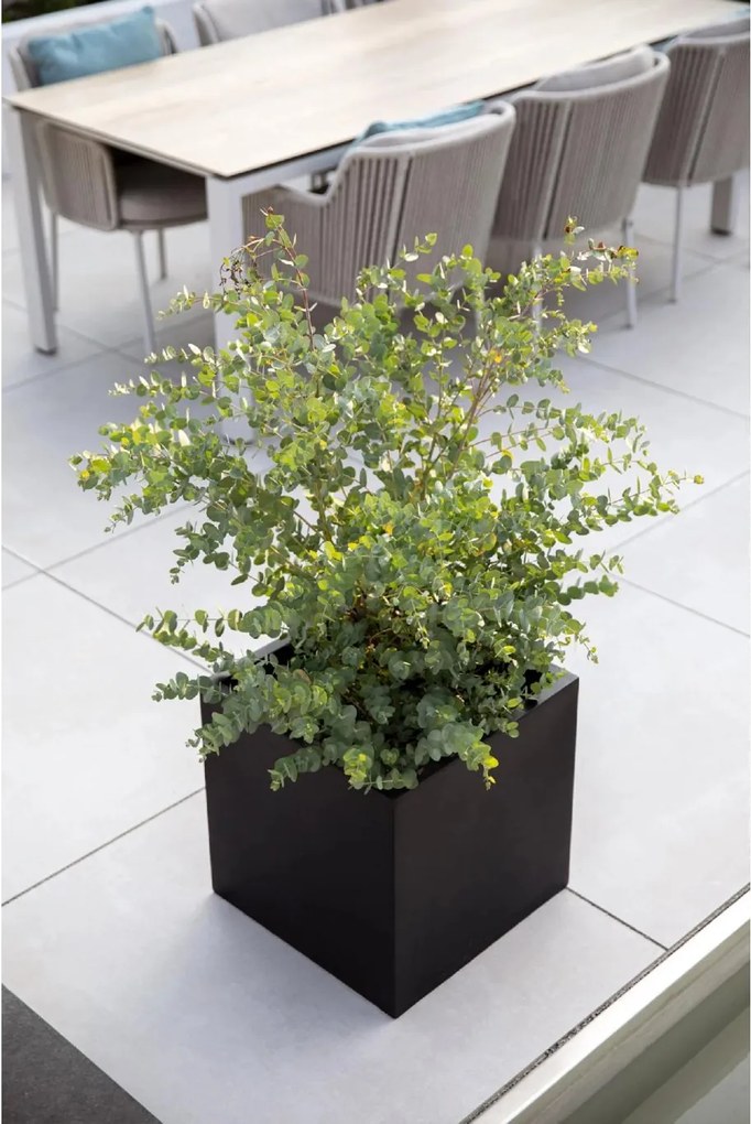 Kvetináč BLOCK, sklolaminát, 40x40x40 cm, antracit