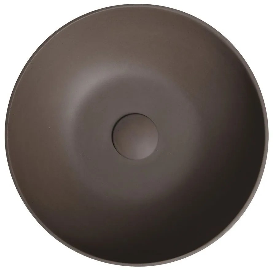 Sapho Sapho, FORMIGO betónové umývadlo, priemer 39 cm, tmavo hnedá, FG034