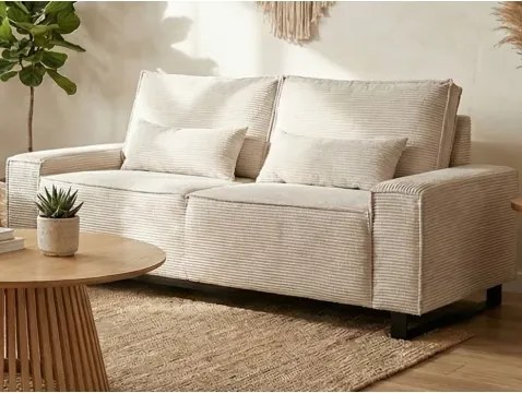 Dvojmiestna pohovka Cassino, krémová štruktúrovaná látka%