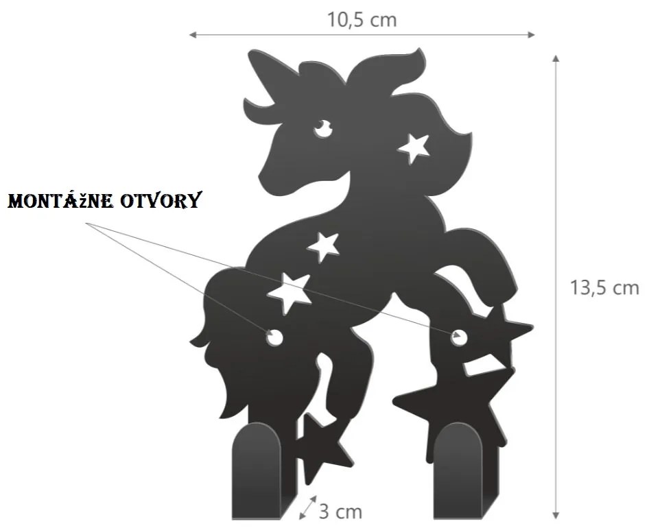 Detský vešiak na stenu JEDNOROŽEC