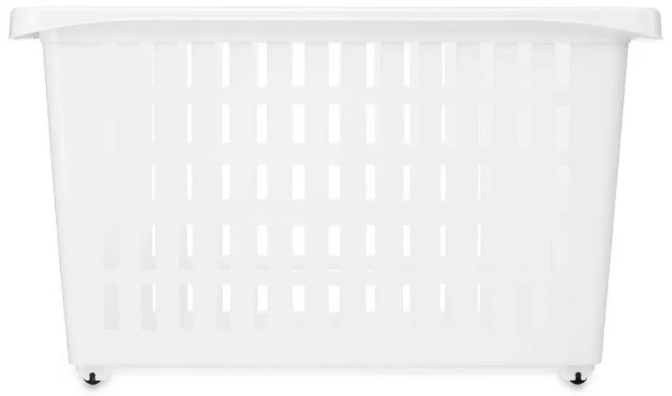 Arte Regal Úložný box s kolieskami, atypicky úzky, biely, Agnes, 20 l, 46 x 18 x 26