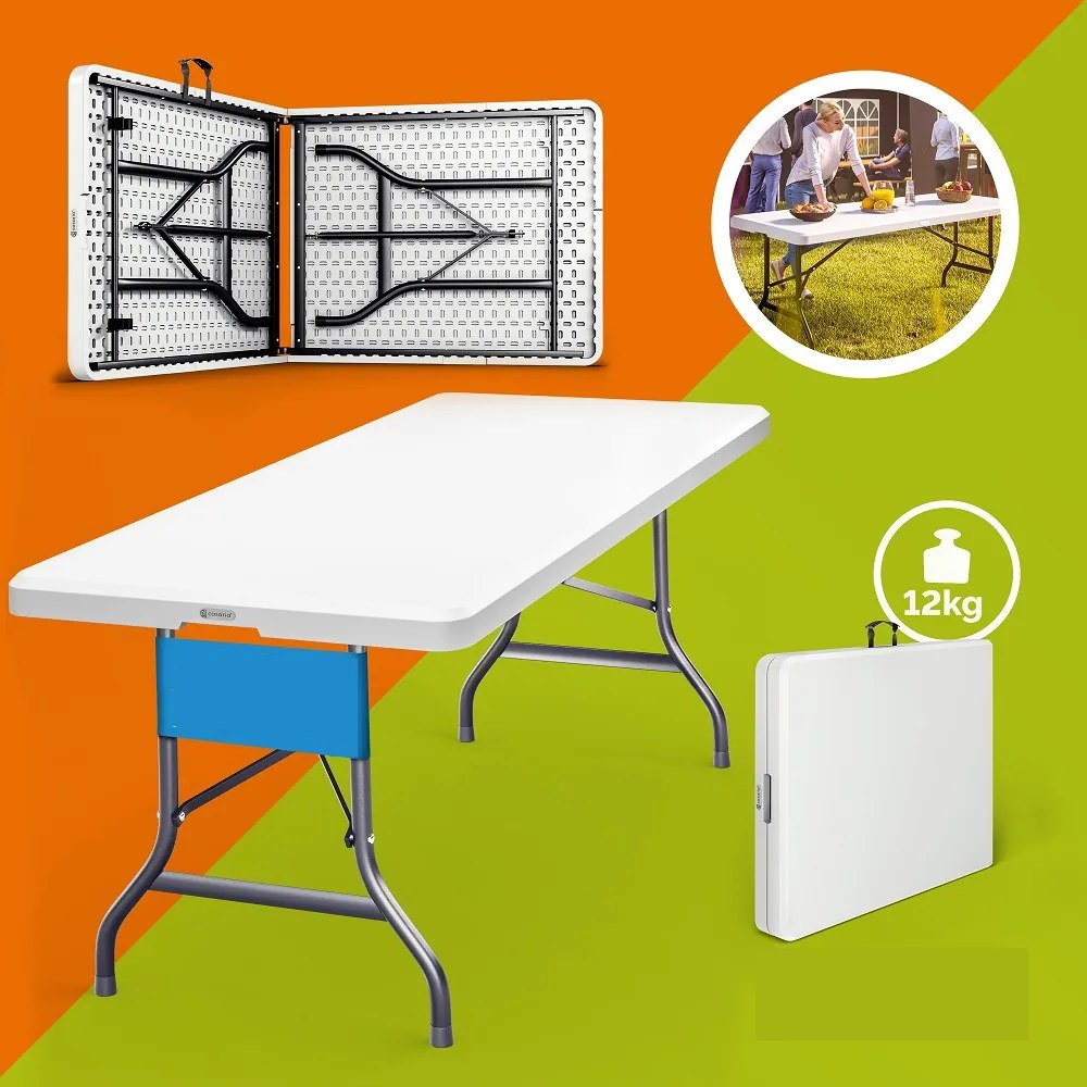 Bufetový stôl  KAMIL sklápateľný, 76x183x74cm, biela Casaria