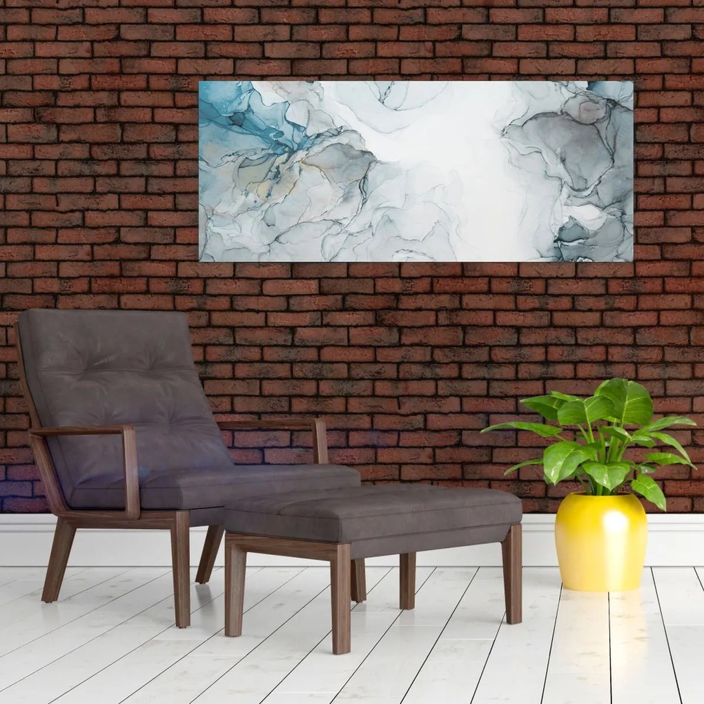 Obraz - Modrý mramor (120x50 cm)