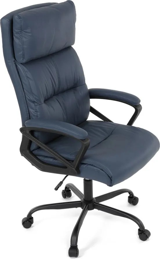 Kancelárske kreslo PEDRO — ekokoža, modrá
