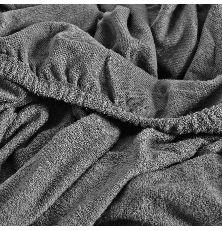 Plachta posteľná sivá froté EMI, Plachta 90 (100)x200