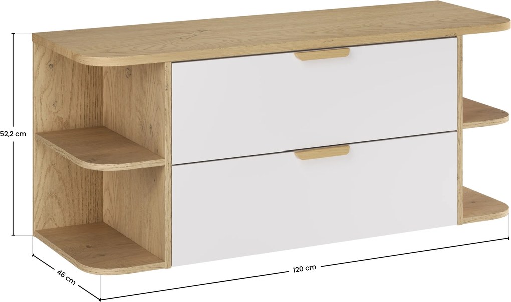 Comad Kúpeľňová skrinka pod doskové umývadlo set Aster White 120 biela/dub cremona