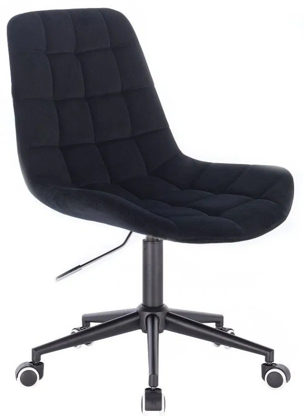 LuxuryForm DESIGN Stolička PARIS VELUR na čiernej podstave s kolieskami - čierna