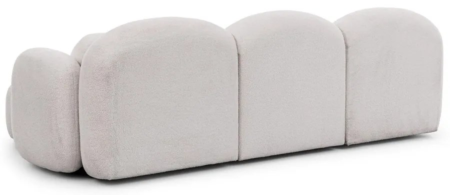 Krémová rohová pohovka z textílie buklé (pravý roh/s leňoškou) Orbit – Ropez