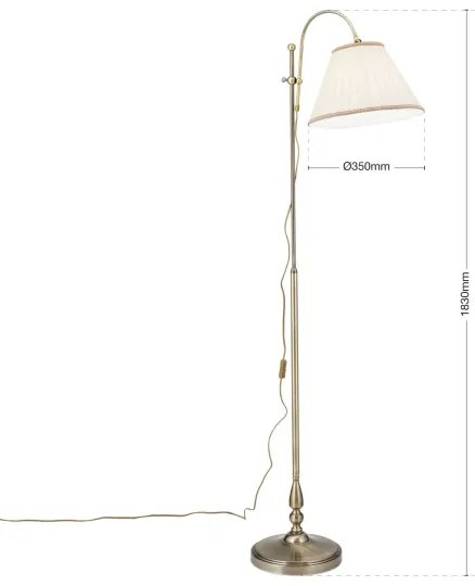 Orion Stl 12-1101/1 - Stojacia lampa TONIA 1xE27/60W/230V 183 cm biela/bronz