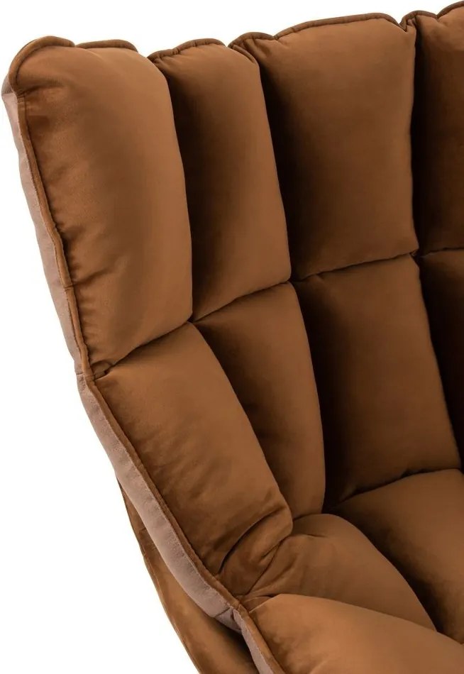 Hnedé zamatové relaxačné kreslo Chair Relax Bubby Brown - 78*73*92cm