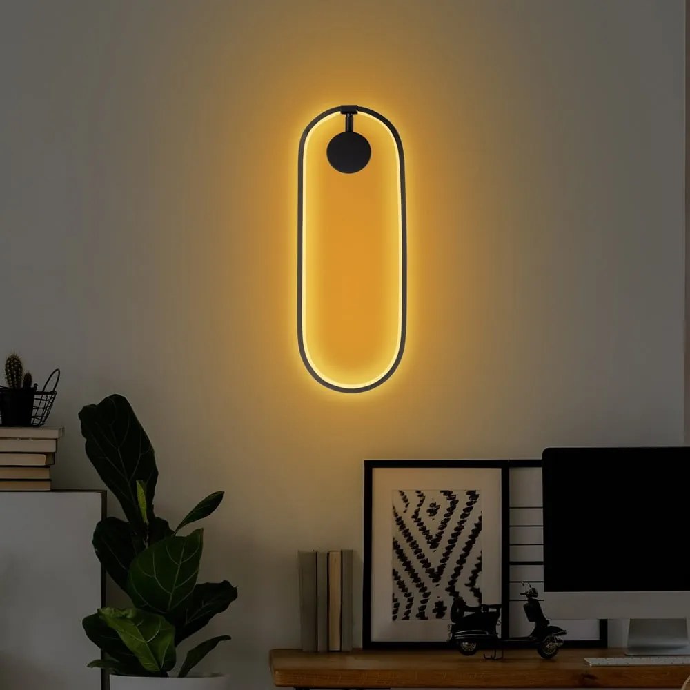 Čierne LED nástenné svietidlo Can – Opviq lights