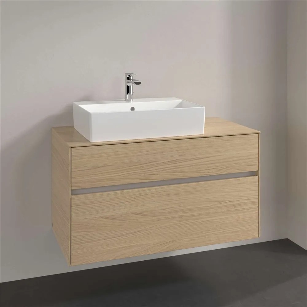 VILLEROY &amp; BOCH Collaro závesná skrinka pod umývadlo na dosku (umývadlo vľavo), 2 zásuvky, 1000 x 500 x 548 mm, Nordic Oak, C12600VJ