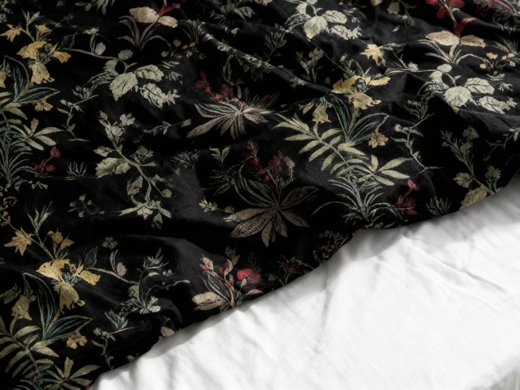 Obliečky z Renforcé bavlny FLORWELLA čierne Rozmer obliečky: 70 x 90 cm | 140 x 200 cm