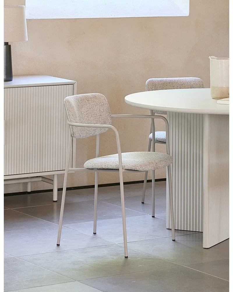 Krémovobiela jedálenská stolička Zama – Unique Furniture