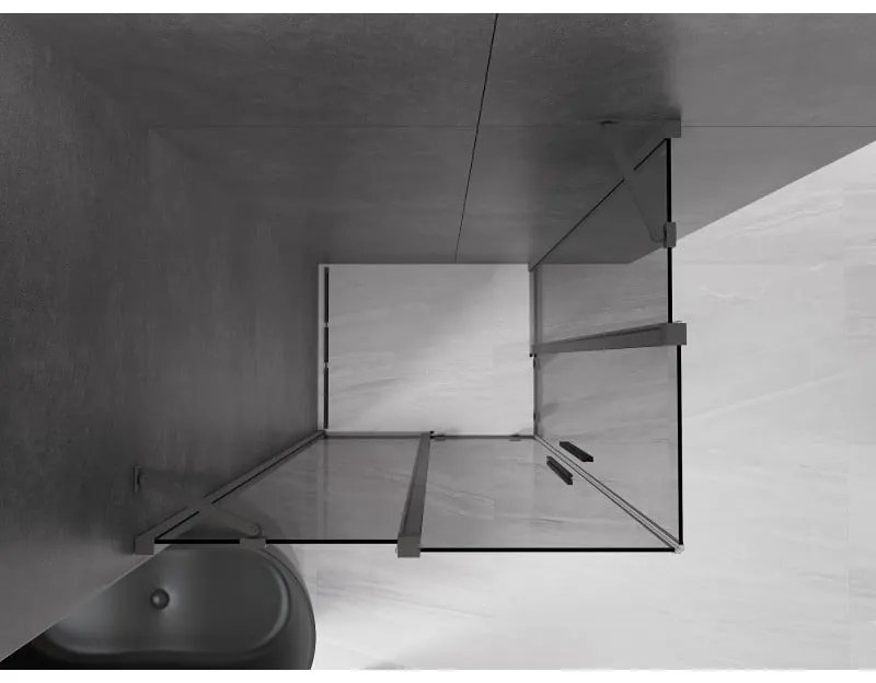 Mexen Velar Duo, sprchový kút s posuvnými dverami 90 x 80 cm, 8mm šedé sklo, brúsený grafit, 871-090-080-42-95