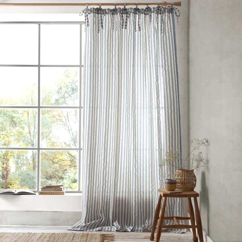 Modrá záclona 140x183 cm Zanzibar Stripe – Pineapple Elephant