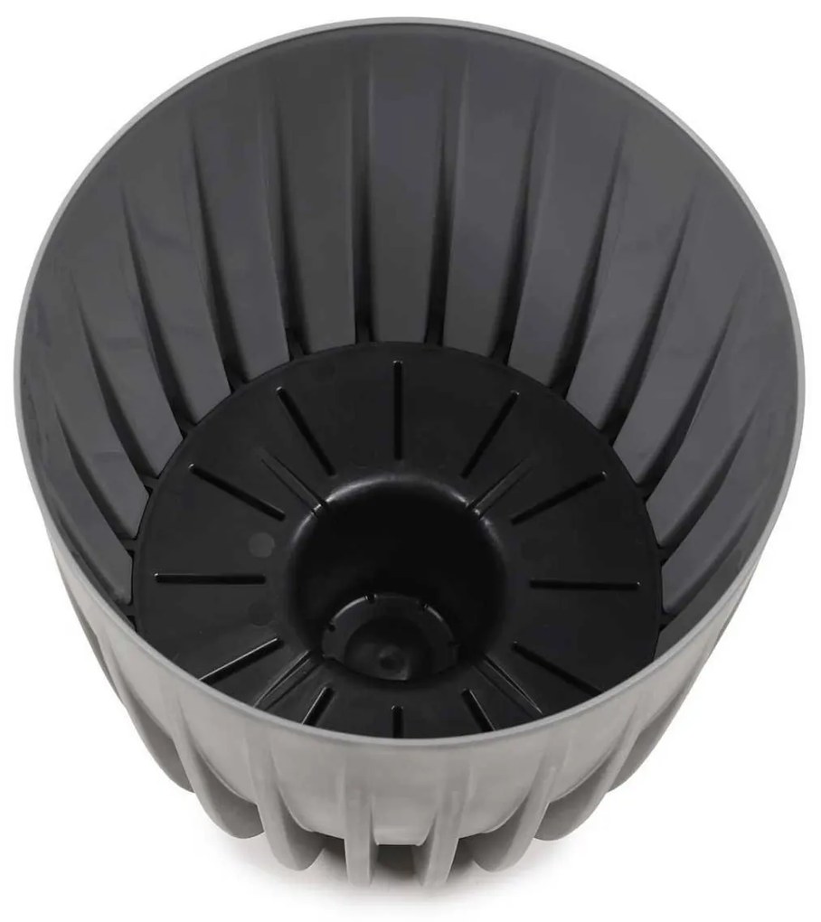 PLASTOVÝ KVETINÁČ STRIPPED ECO 23X19CM BÉŽOVÁ