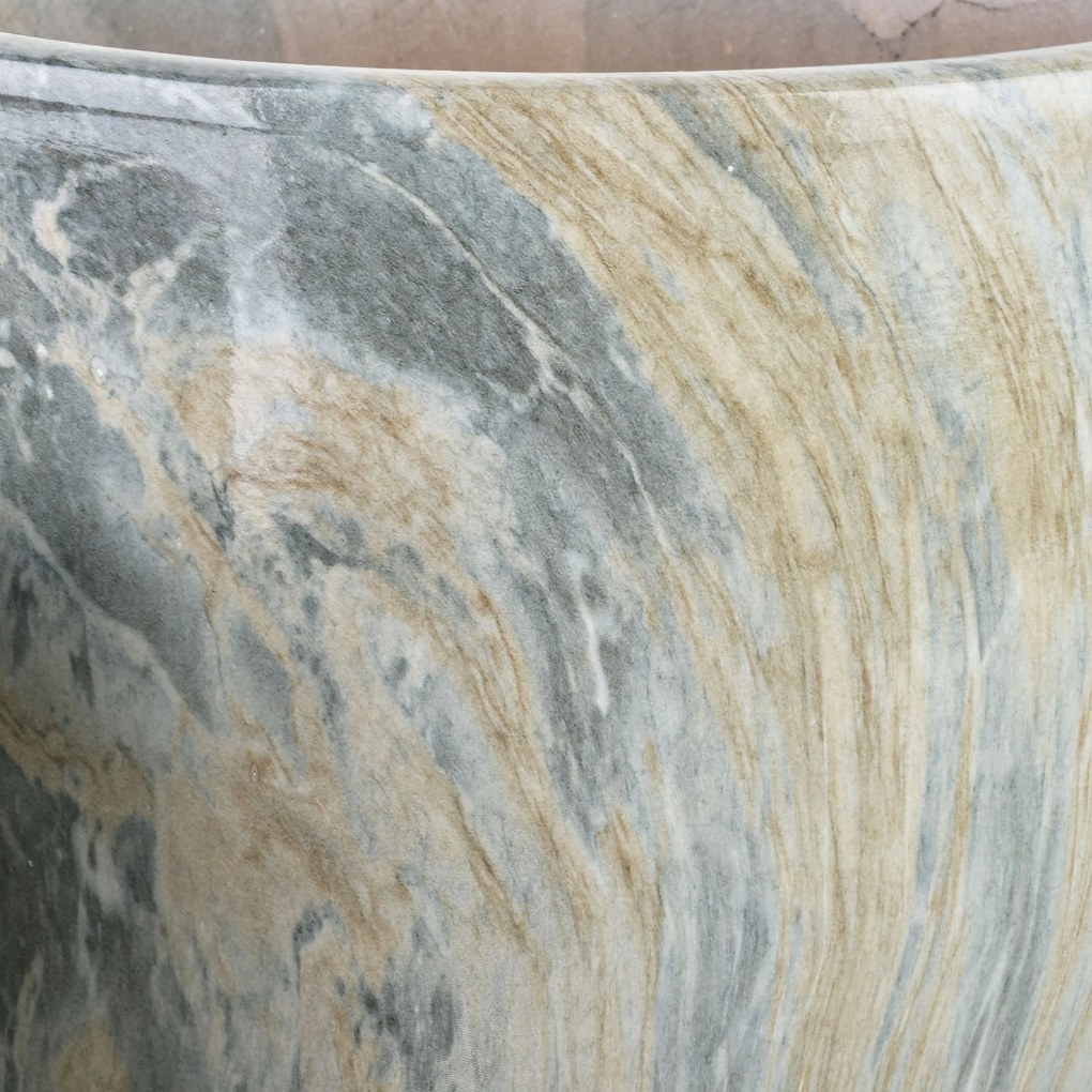 Sada 3 ks kvetináčov NEVA MARBLE VII sivá/béžová