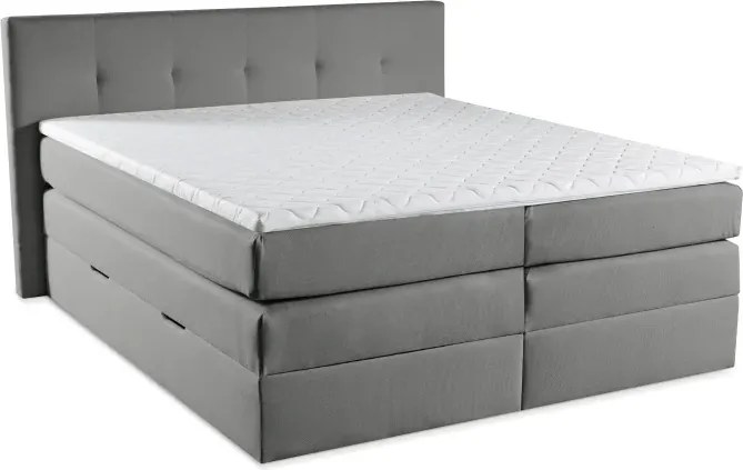 Kontinentálna boxspring posteľ AMBER, 200x180, sivá (barell 83)