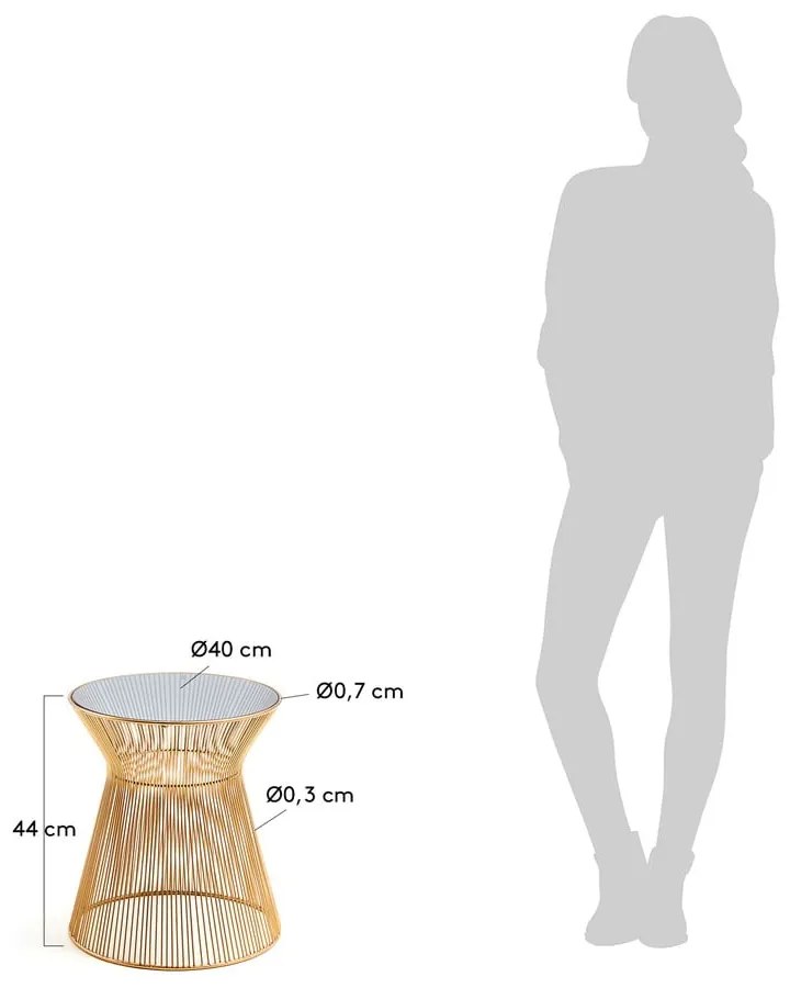 Okrúhly odkladací stolík so sklenenou doskou ø 40 cm Jolene – Kave Home