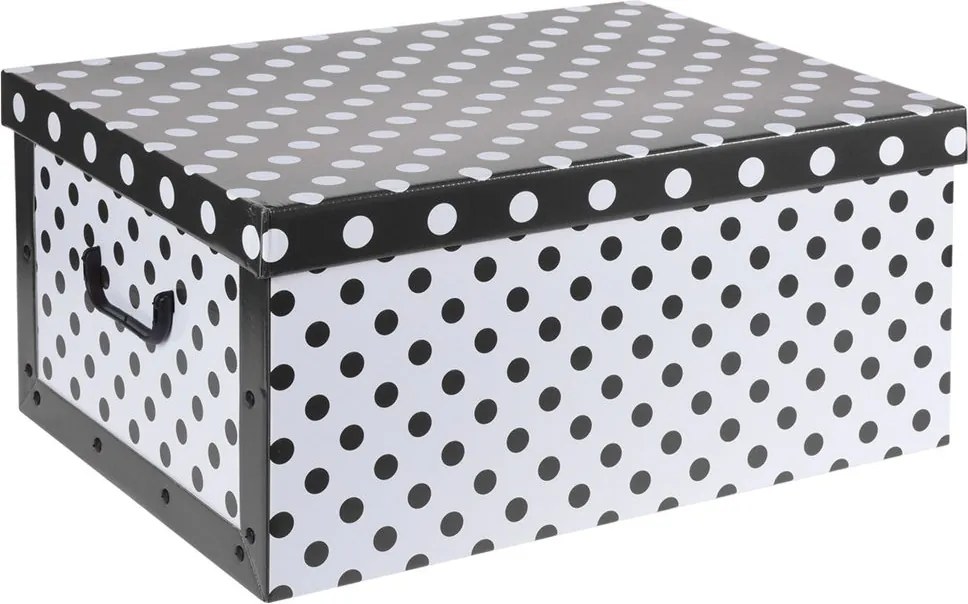 Home collection Úložné krabice se vzorem Puntíky 51x37x24cm černá