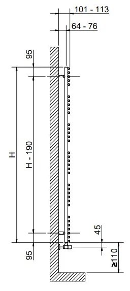 Cordivari Gloria 22 - Radiátor 1150x530 mm, čierna matná 3551660000075