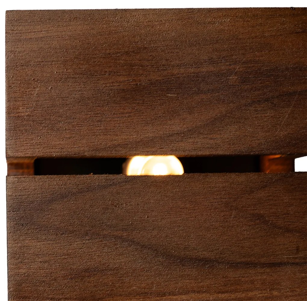 Rustikálna nástenná lampa z orechového dreva 9,7 - Transfer Groove