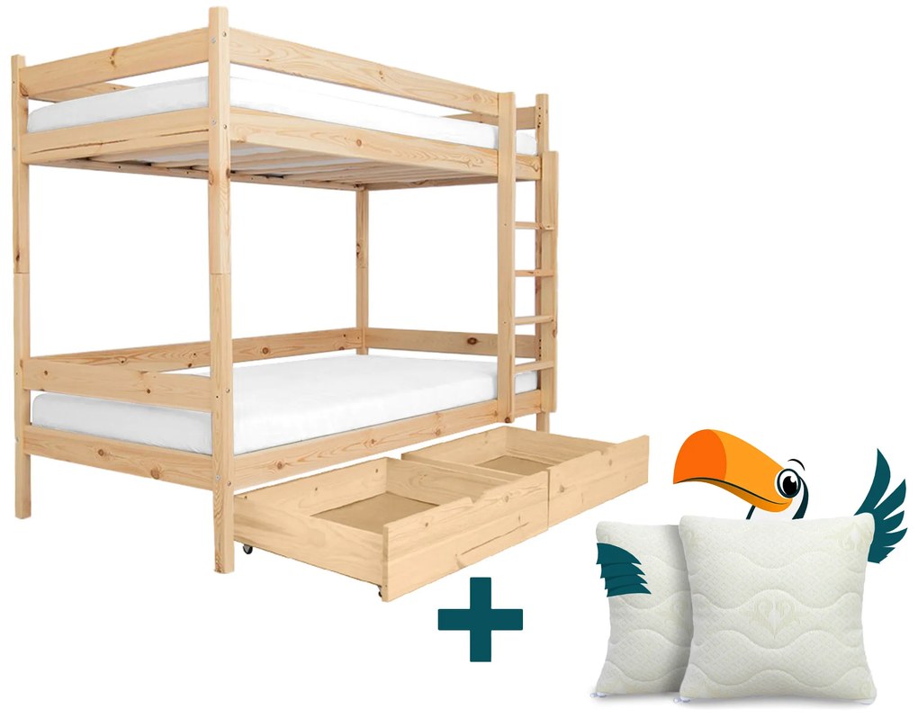 Wilsondo Poschodová posteľ s úložným priestorom Paula 2 90x200