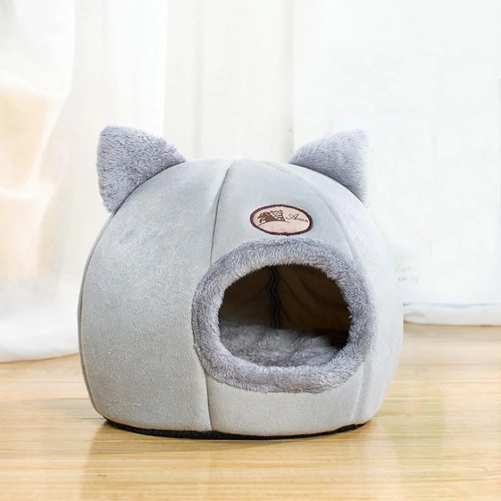 Plyšový pelech pre psa/mačku CATY TENT 33x33 cm, sivý
