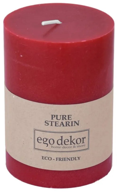 Červená sviečka Eco candles by Ego dekor Friendly, doba horenia 37 h