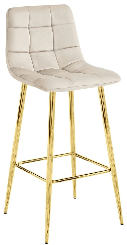 Barová stolička ARCETO - béžový zamat / ZLATÉ nohy x 1 9401 71 00 00