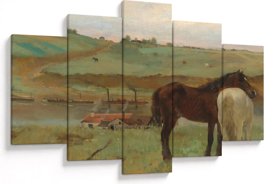 Obraz - Edgar Degas, Horses in a Meadow, reprodukcia (150x105 cm)