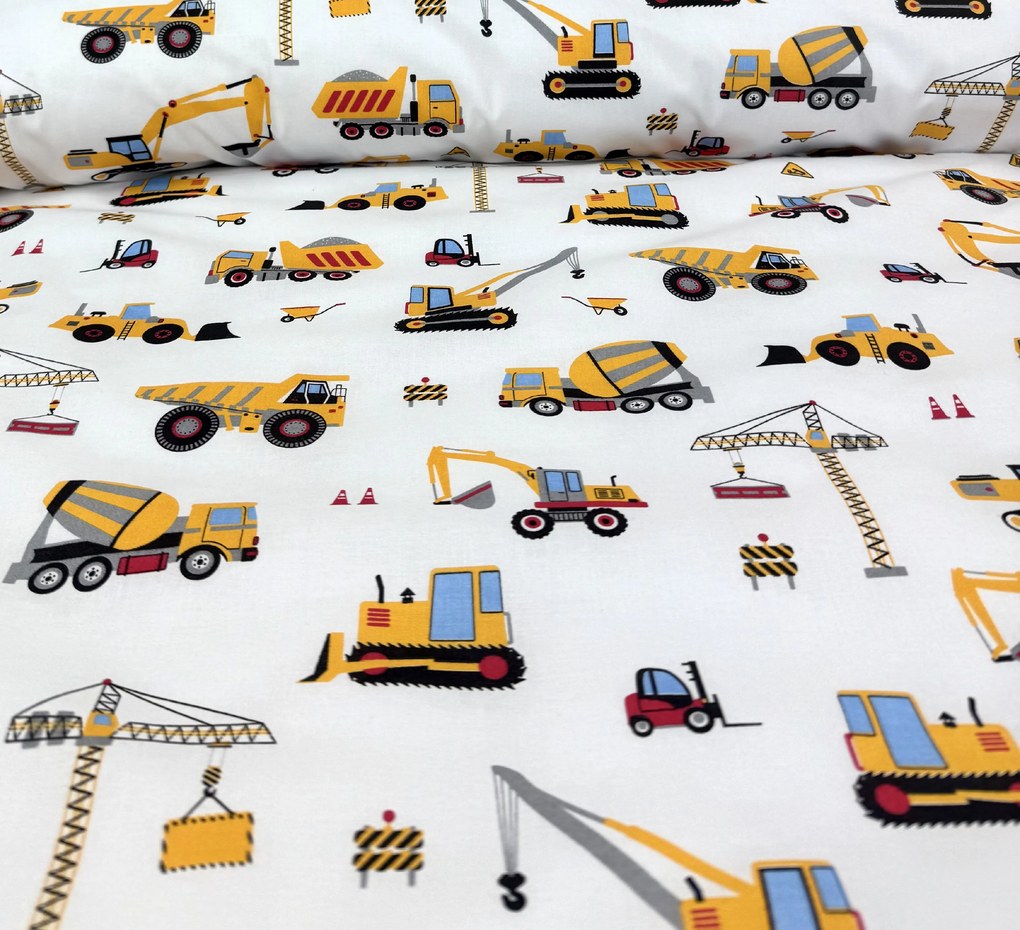 Detské obliečky Nákladné vozidlá 140x200 + 70x90 cm – 100 % bavlna, zips, strojový motív