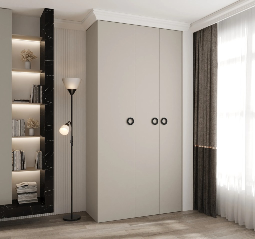 Šatníková skriňa 120 cm Carmela 40-1 (kašmír + čierna). Akcia -20%. Vlastná spoľahlivá doprava až k Vám domov. 1126511