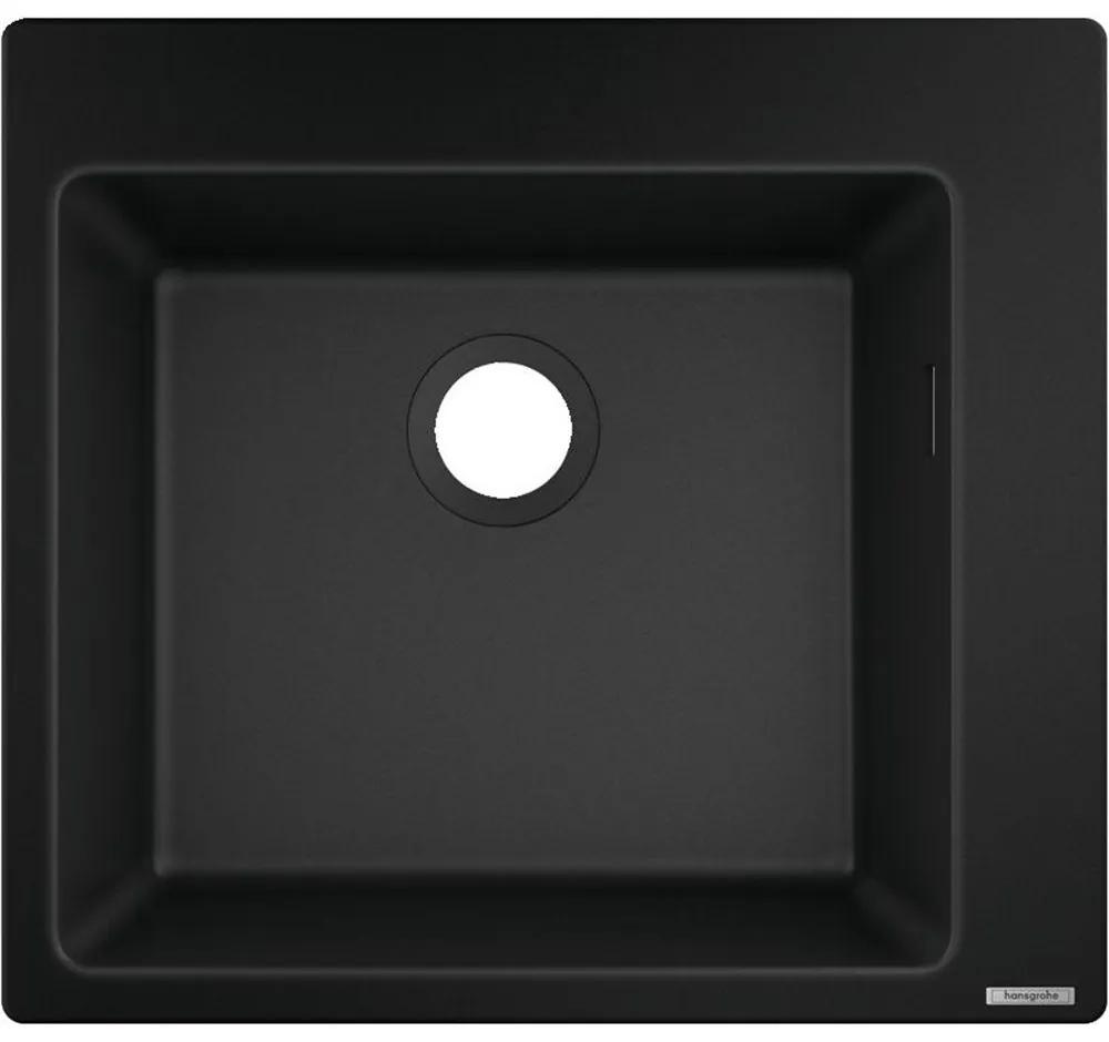 HANSGROHE S510-F450 SilicaTec granitový drez, montáž na pracovnú dosku, 560 x 510 mm, grafitová čierna, 43312170