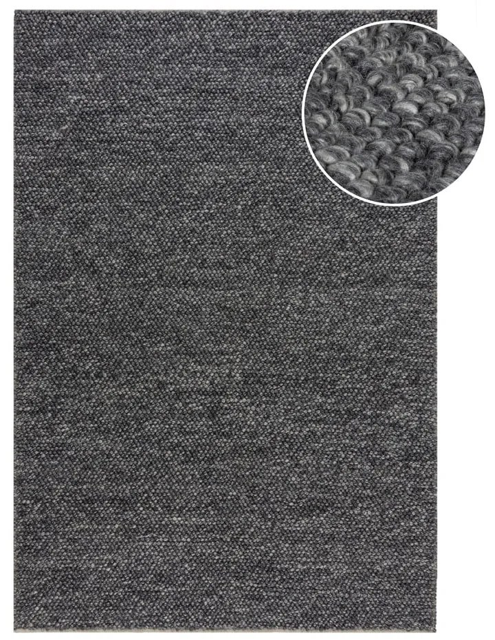 Tmavosivý ručne tkaný koberec s prímesou vlny 120x170 cm Minerals – Flair Rugs