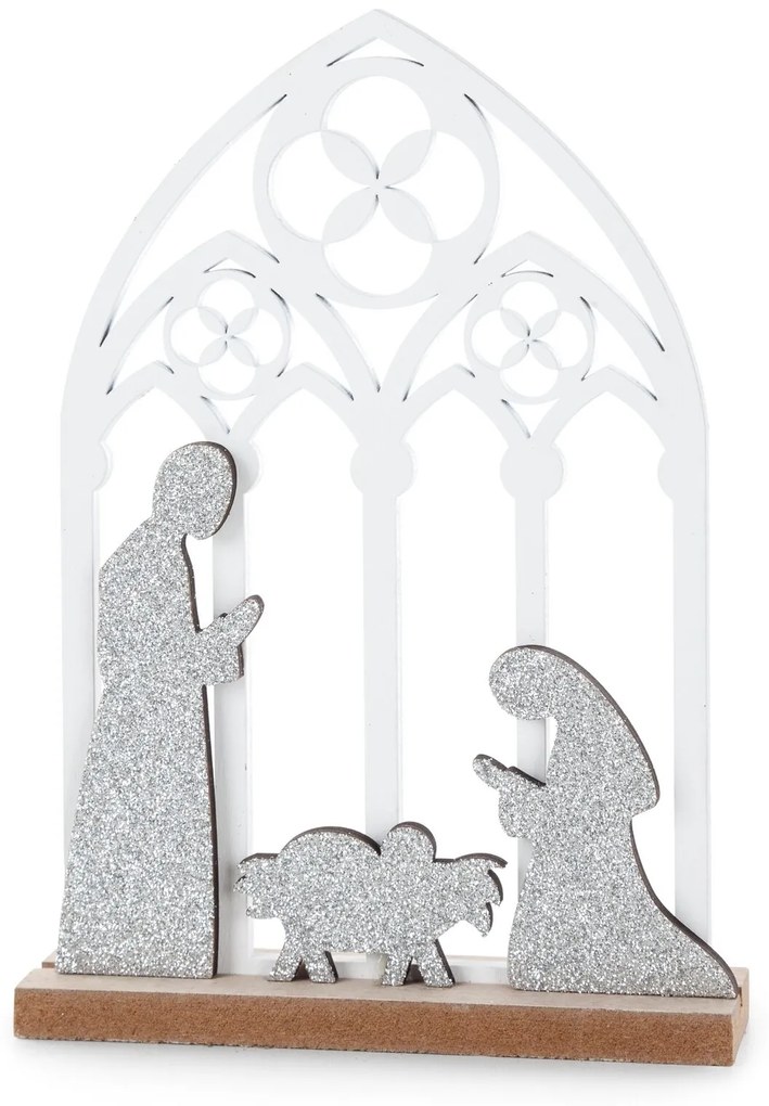 VIANOČNÁ DEKORÁCIA FAMILY SADA 6KS 13X18 CM BIELA