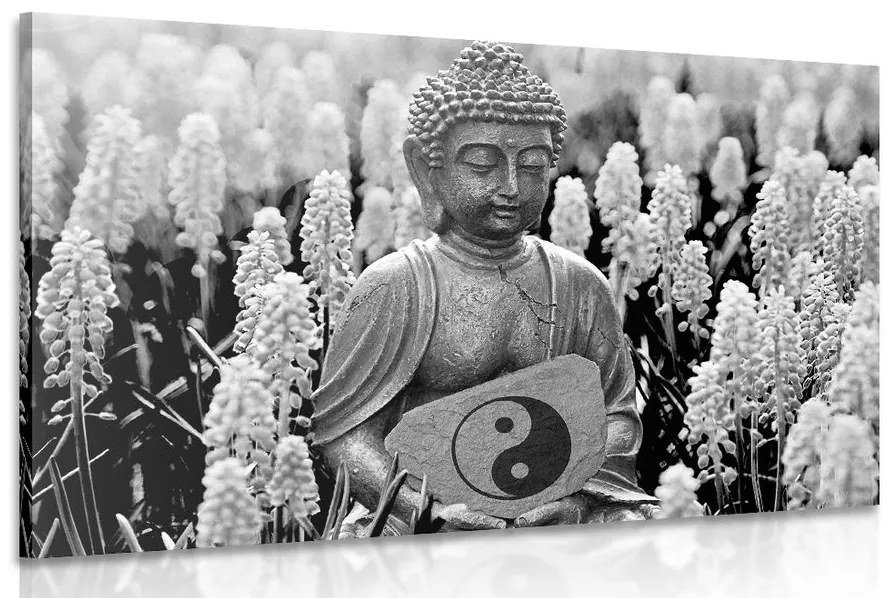 Obraz jin a jang Budha v čiernobielom prevedení Varianta: 90x60