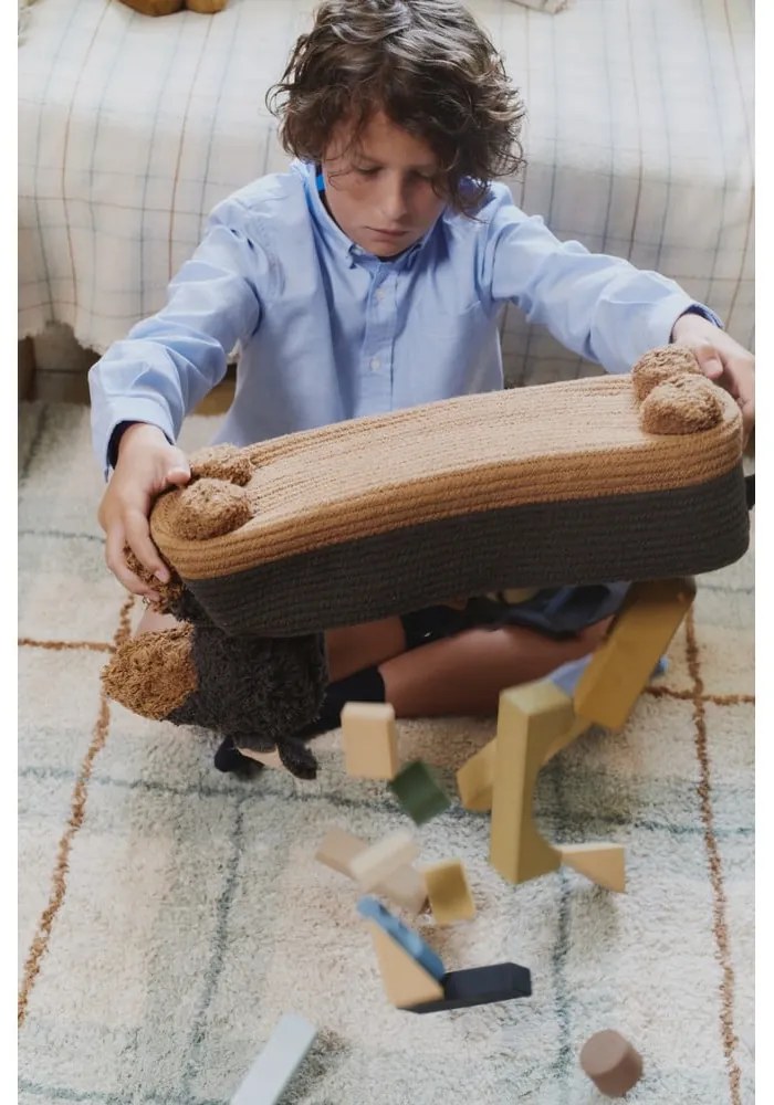 Krémový/šalviovozelený prateľný/ručne tkaný bavlnený koberec 90x120 cm Tartan Blue Sage – Lorena Canals