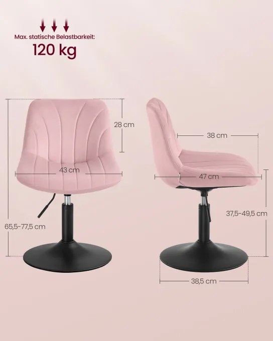 Otočná stolička LJB160SA01 ružová