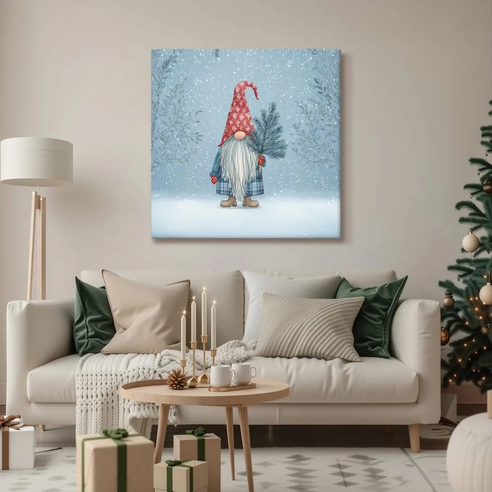 Vianočný obraz sviatočná atmosféra so škriatkom