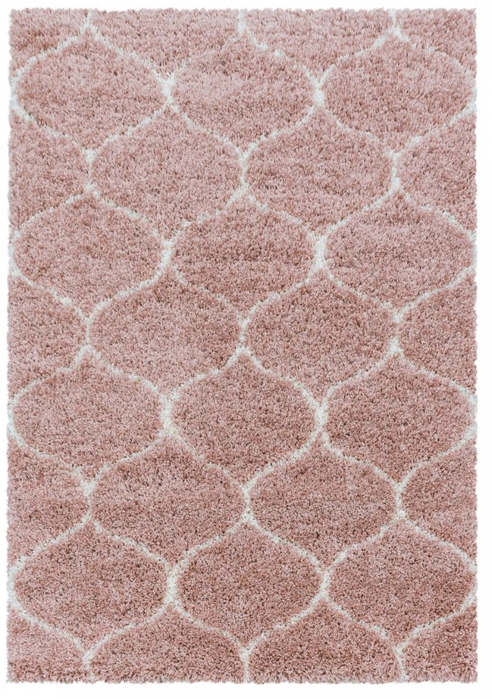 Ayyildiz, Kusový koberec Salsa Shaggy 3201 rose, 80x250, ružová, obývacia izba