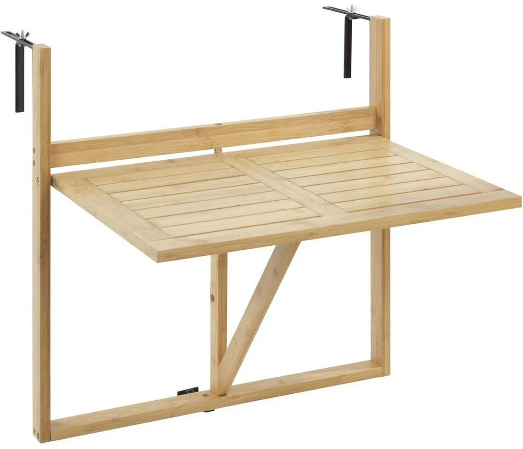Wenko Závesný balkónový stolík z bambusu Waikiki, 64 x  44 x 65 cm