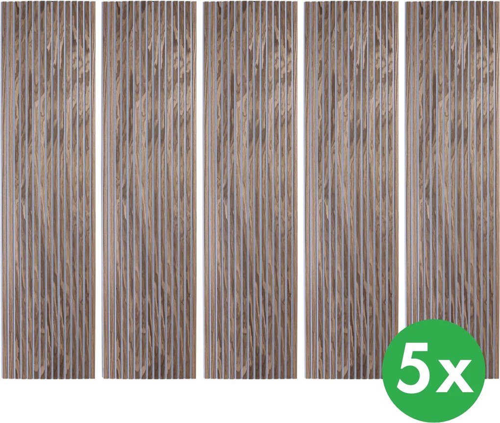 Drevený akustický panel, 2400 x 600 mm, B2BP005, balenie 5 ks, dub moreny