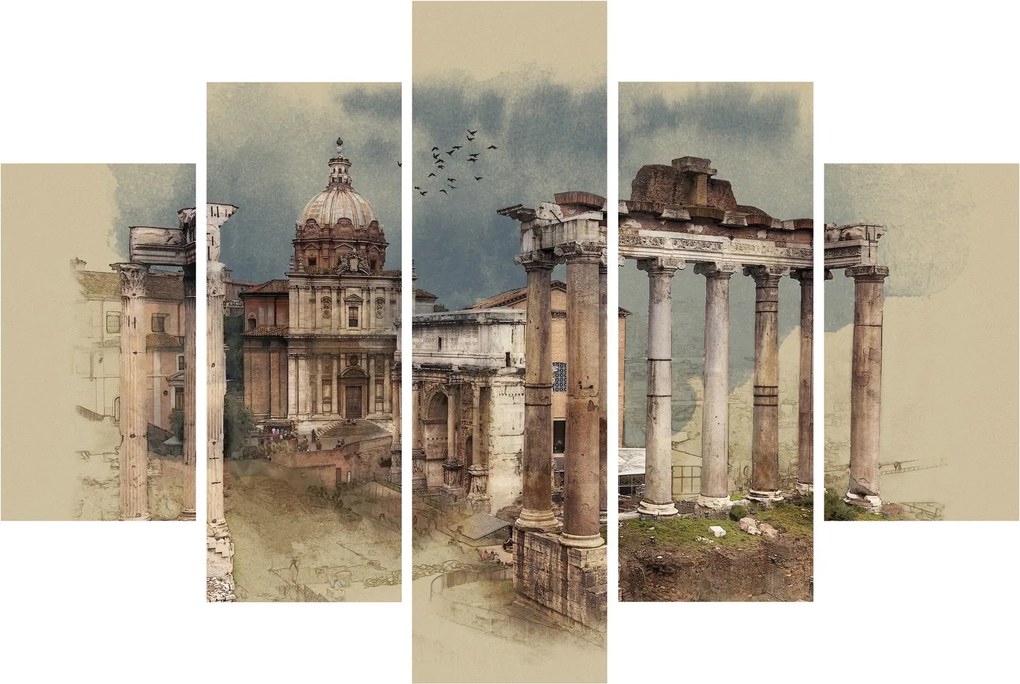 Obraz - Forum Romanum, Rím, Taliansko (150x105 cm)