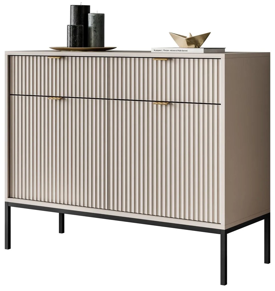 Komoda CORA kašmír 104 cm + čierna