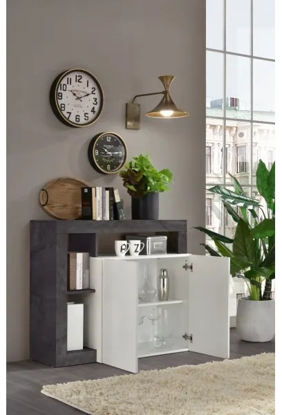 Komoda LENOR biela/antracit