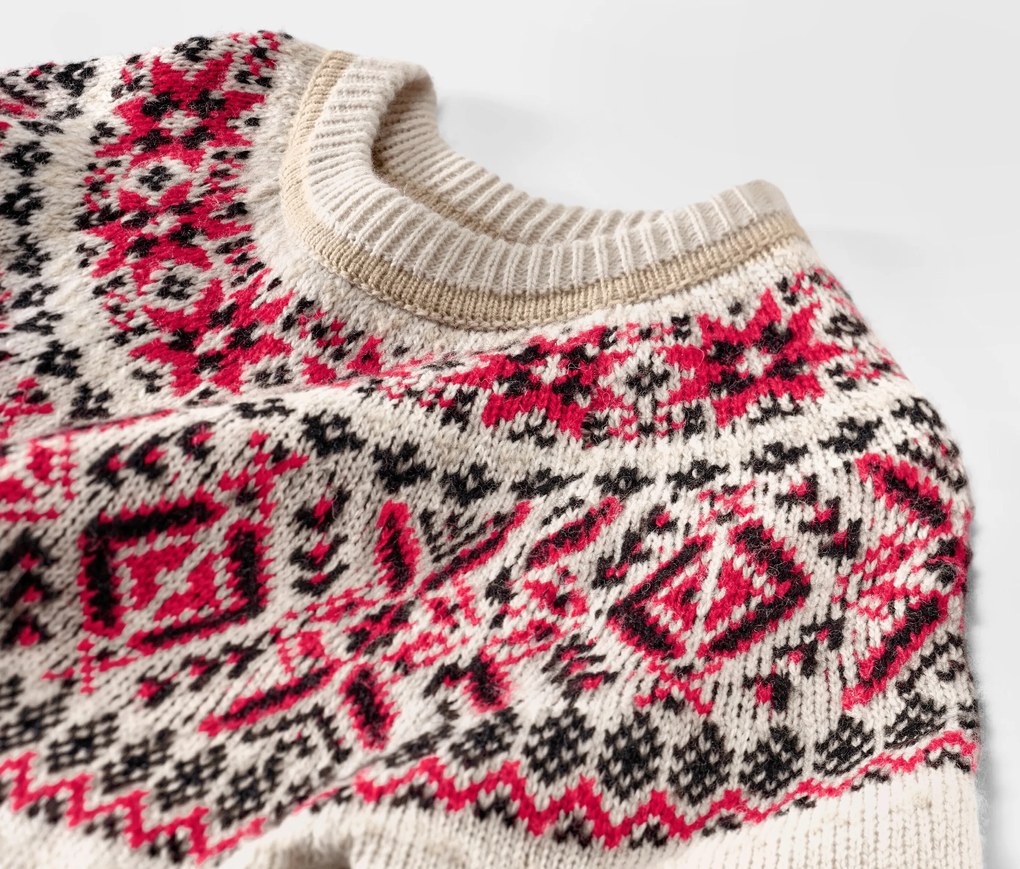 Detský pletený sveter s nórskym vzorom