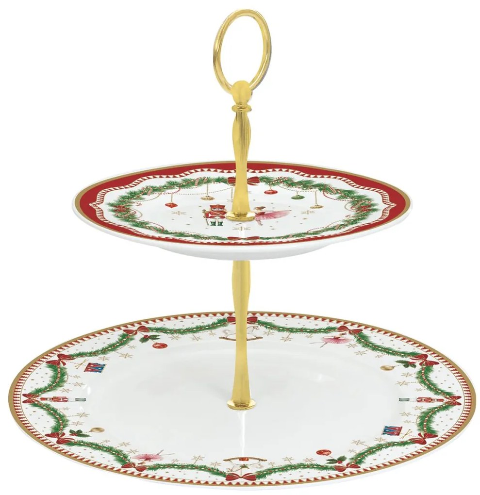 Etažérka s vianočným motívom Luskáčik a balerína